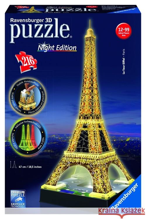 Puzzle 3D Wieża Eiffla Night Edition  4005556125791 Ravensburger