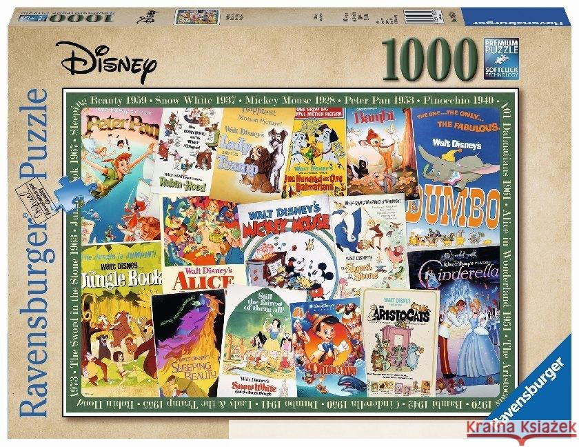 Puzzle 1000 Filmowe Plakaty Disneya Ravensburger 4005556198740