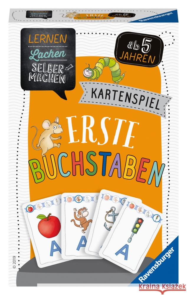 Ravensburger 80659 - Lernen Lachen Selbermachen: Erste Buchstaben, Kinderspiel für 2-4 Spieler, Lernspiel ab 5 Jahren, Kartenspiel Siegmund, Sybille 4005556806591