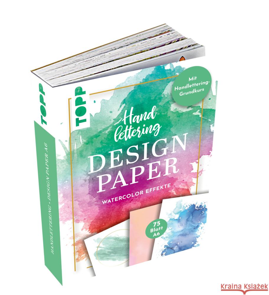 Handlettering Design Paper Block Watercolor-Effekte A6 Blum, Ludmila, frechverlag 4007742181376 Frech