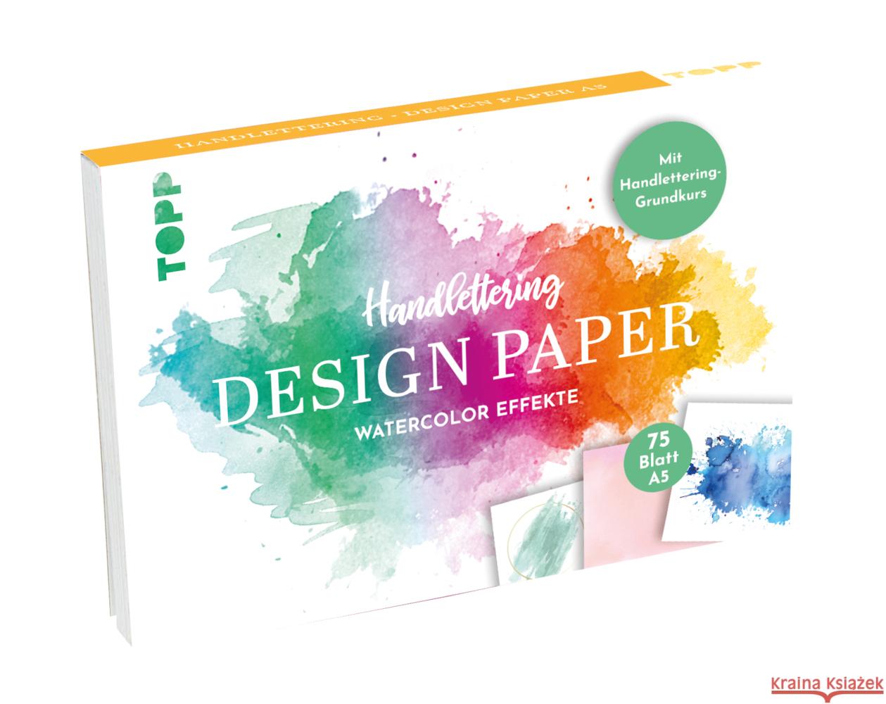 Handlettering Design Paper Block Watercolor-Effekte A5 Blum, Ludmila, frechverlag 4007742181383 Frech