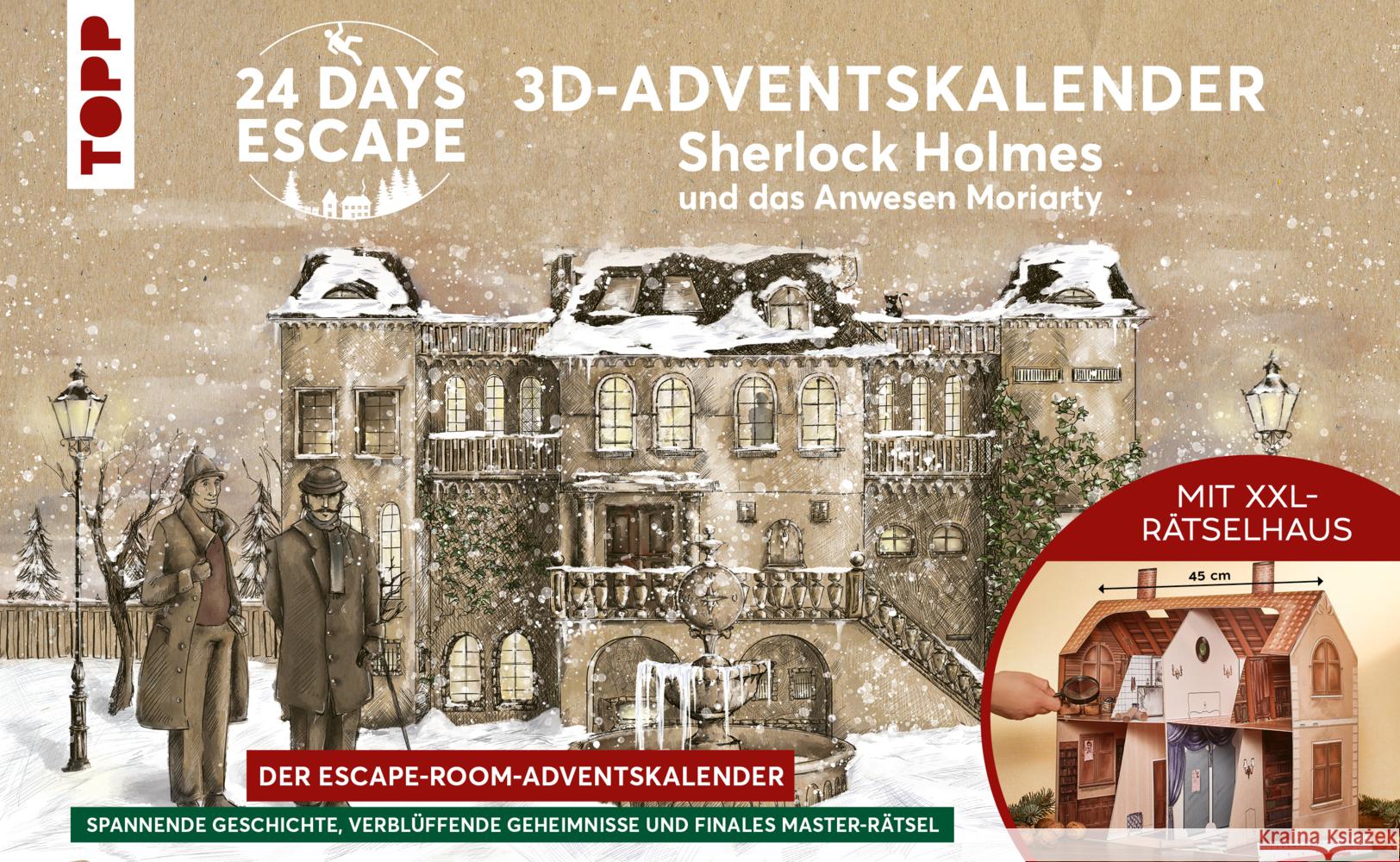 TOPP 24 Days Escape: 3D-Adventskalender - Sherlock Holmes und das Anwesen Moriarty Zhang, Yoda, Rehm, Sara 4007742181925 Frech