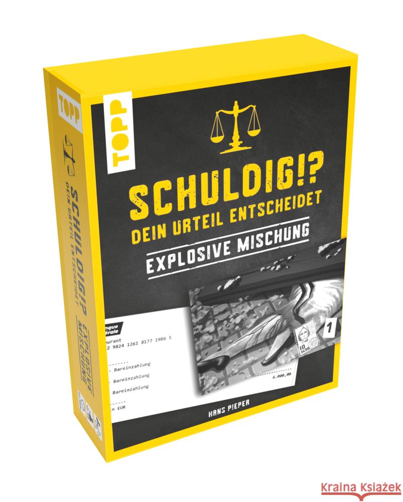 Schuldig?! Dein Urteil entscheidet - Explosive Mischung. Krimispiel in 50 Karten Pieper, Hans 4007742182724 Frech