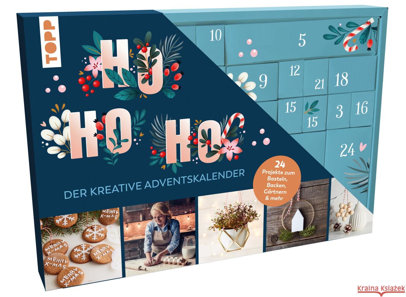 Ho Ho Ho - Der kreative Adventskalender. 24 Projekte zum Basteln, Backen, Gärtnern und mehr. Mit Anleitungsbuch und Material frechverlag 4007742184513