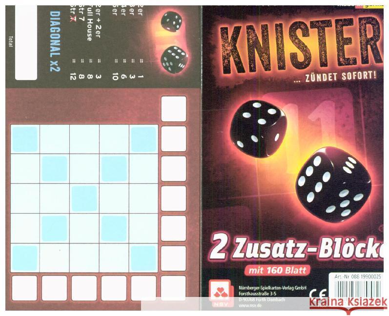 Knister - Zusatzblöcke, 2er (Spiel-Zubehör) : Würfelspiel Wüppen, Heinz 4012426880582