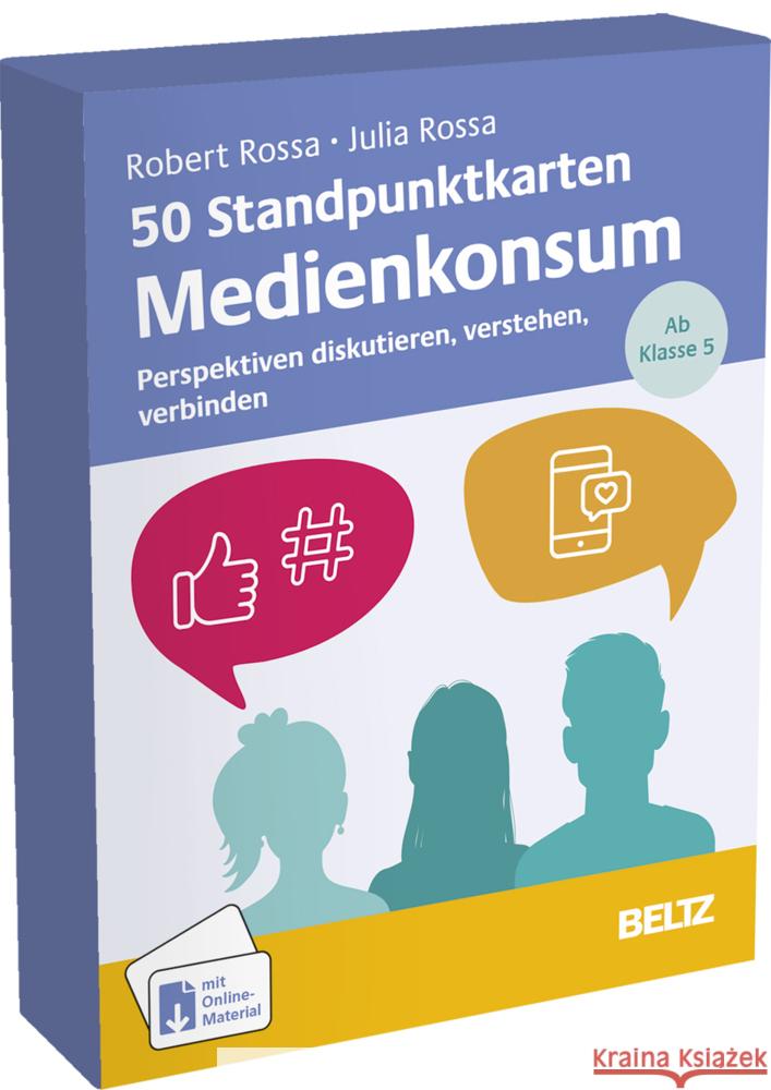 50 Standpunktkarten Medienkonsum Rossa, Robert, Rossa, Julia 4019172200749 Beltz