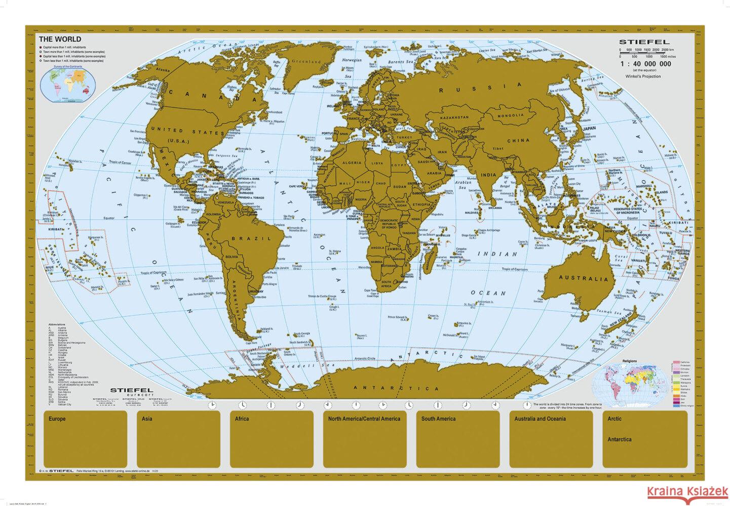 Scratchmap/Rubbelkarte THE WORLD Stiefel, Heinrich 4027871800122