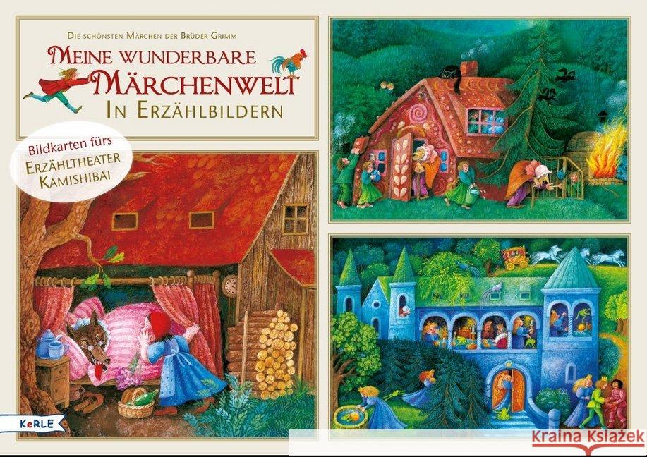 Meine wunderbare Märchenwelt in Erzählbildern. : Bildkarten fürs Erzähltheater Kamishibai Grimm, Jacob, Grimm, Wilhelm 4040808714316 Kerle