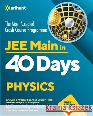 40 Days Crash Course for Jee Main Physics Arihant Experts   9789325292031 Arihant Publication - książka