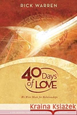 40 Days of Love Bible Study Guide: We Were Made for Relationships Warren, Rick 9780310326878 Zondervan - książka