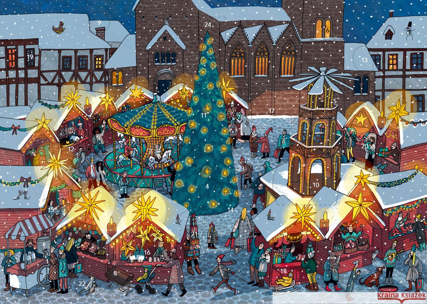 Auf dem Weihnachtsmarkt Adventskalender Desnitskaya, Anna 4250915936642 Gerstenberg Verlag