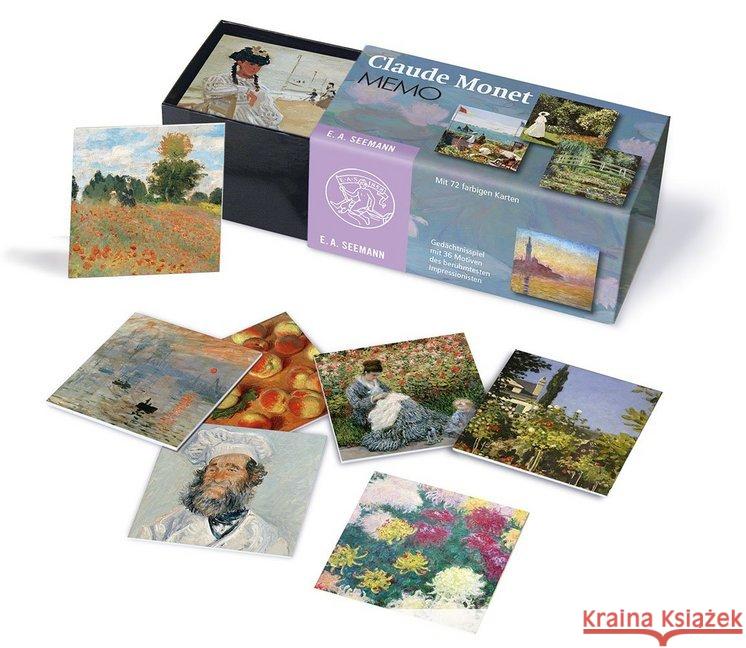 Claude Monet Memo (Spiel) : Gedächtnisspiel mit 36 Motiven des berühmten Impressionisten Monet, Claude 4260044151106 Seemann