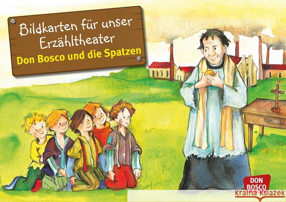 Don Bosco und die Spatzen : Bildkarten für unser Erzähltheater. Entdecken. Erzählen. Begreifen. Kamishibai Bildkartenset. Herrmann, Bettina, Wittmann, Sybille 4260179511059 Don Bosco Medien