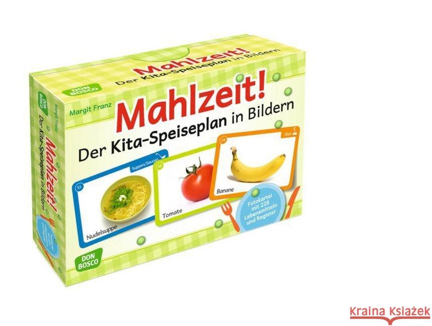 Mahlzeit! Der Kita-Speiseplan in Bildern : Fotokartei mit 228 Lebensmitteln und Register und Blankokarten zum Download Franz, Margit 4260179513565