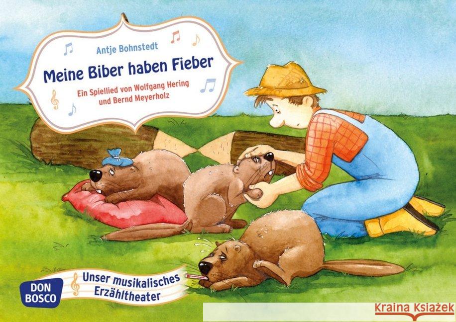 Meine Biber haben Fieber. Ein Spiellied, Kamishibai Bildkartenset : Entdecken. Erzählen. Begreifen Hering, Wolfgang, Meyerholz, Bernd 4260179514128