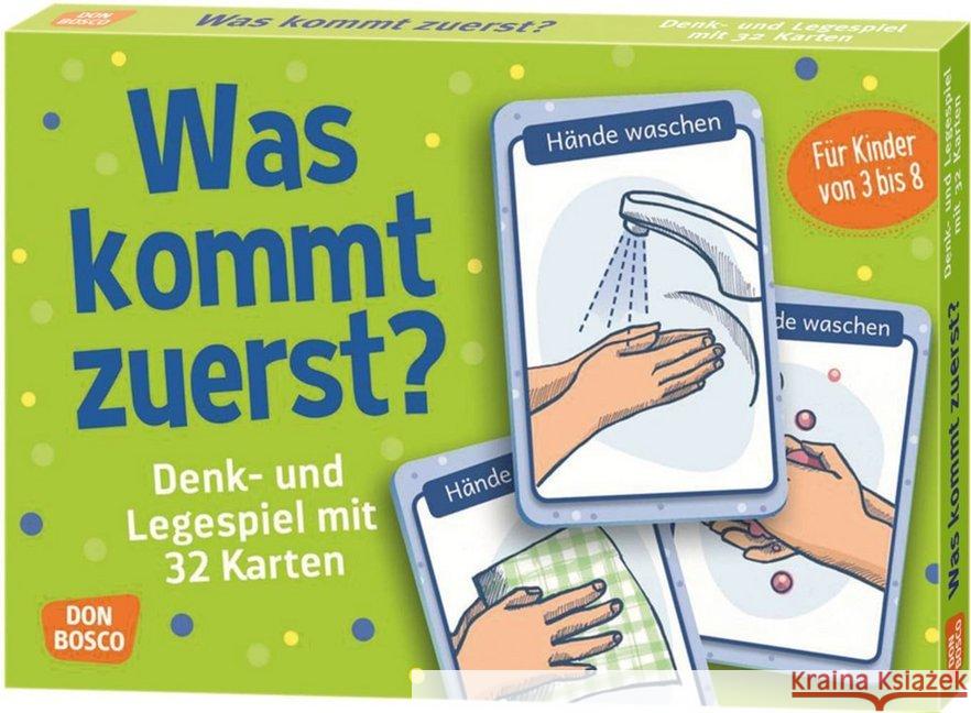 Was kommt zuerst? (Spiel) : Denk- und Legespiele mit 32 Karten für Kinder von 3 bis 8 Boetius, Jeanette 4260179514296 Don Bosco Medien