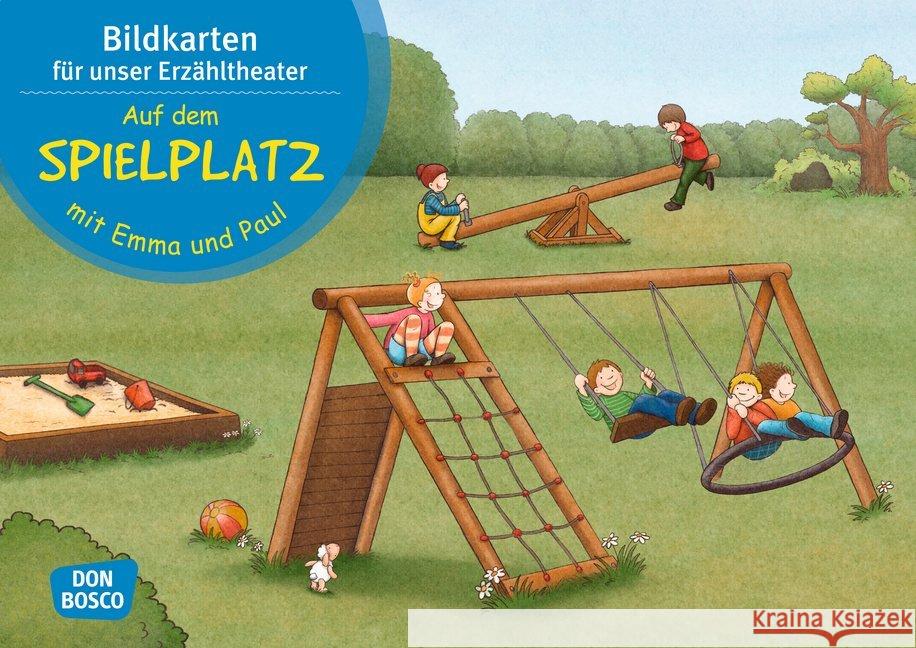 Auf dem Spielplatz mit Emma und Paul. Kamishibai Bildkartenset : Entdecken - Erzählen - Begreifen: Mit kleinen Kindern durch das Jahr. Mit Textvorlage Lehner, Monika 4260179515217 Don Bosco Medien