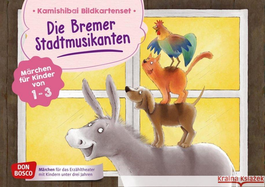 Die Bremer Stadtmusikanten, Kamishibai Bildkartenset : Märchen für Kinder von 1-3 Grimm, Jacob, Grimm, Wilhelm 4260179515521 Don Bosco Medien