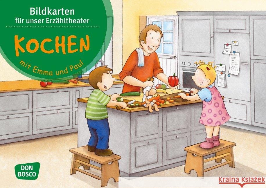 Kochen mit Emma und Paul. Kamishibai Bildkartenset : Entdecken. Erzählen. Begreifen: Emma-und-Paul-Geschichten Lehner, Monika 4260179515934 Don Bosco Medien