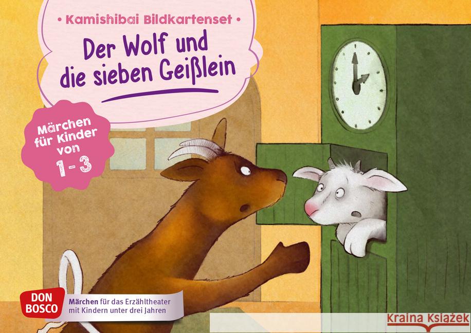 Der Wolf und die sieben Geißlein. Kamishibai Bildkartenset : Märchen für Kinder von 1-3 Grimm, Jacob 4260179516382 Don Bosco Medien