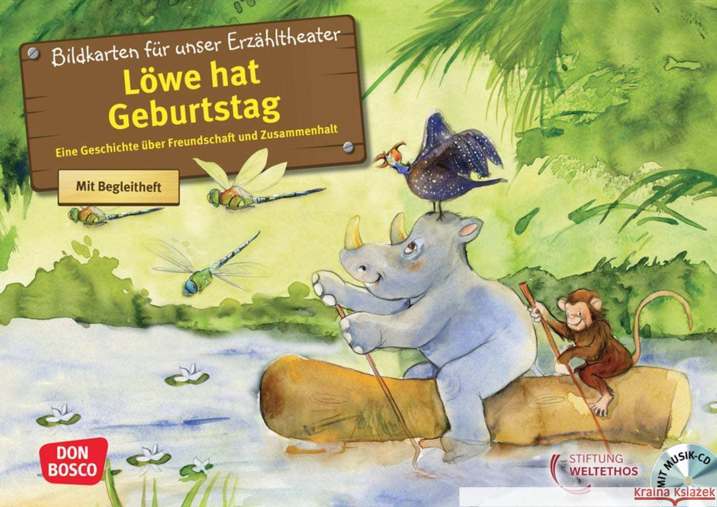Löwe hat Geburtstag. Kamishibai Bildkartenset. Stiftung Weltethos, Kuntu 4260179516658 Don Bosco Medien