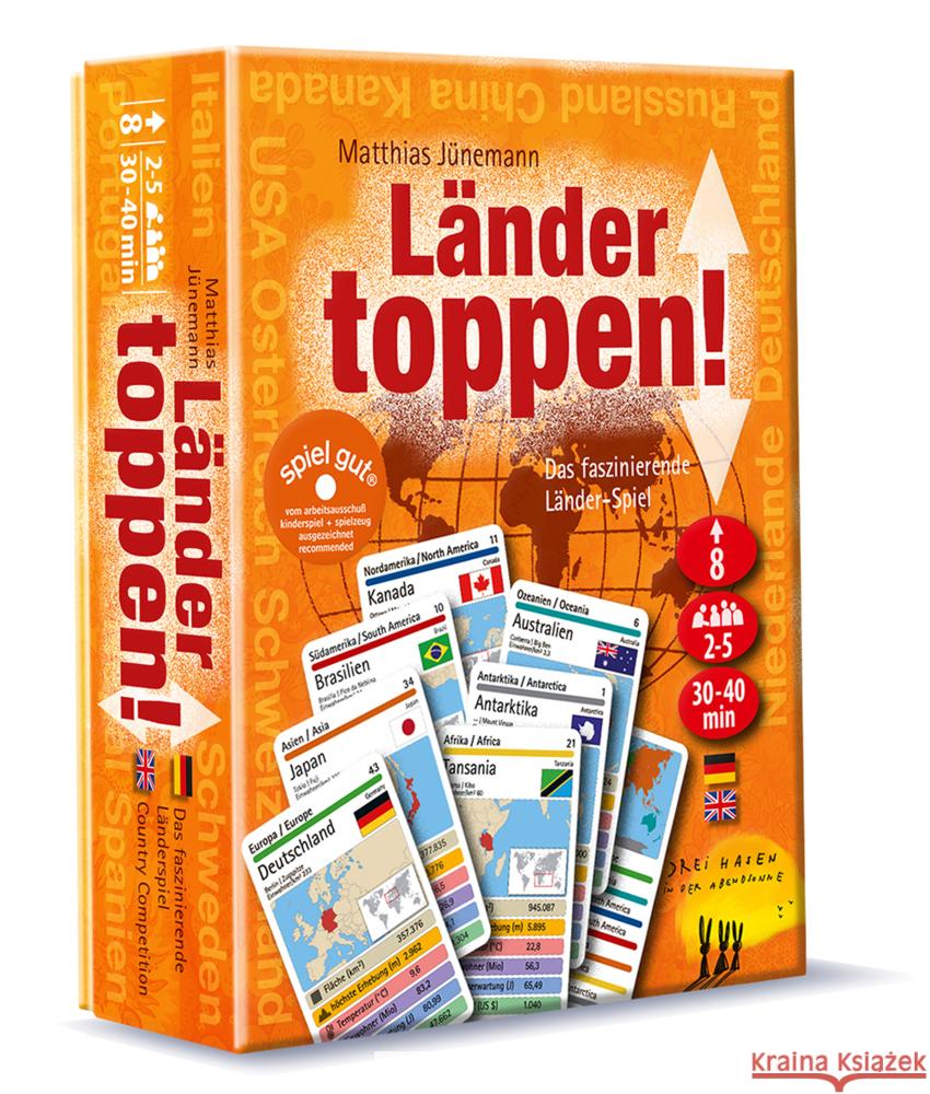 Länder toppen! (Spiel) Jünemann, Matthias 4260410770344 Drei Hasen in der Abendsonne