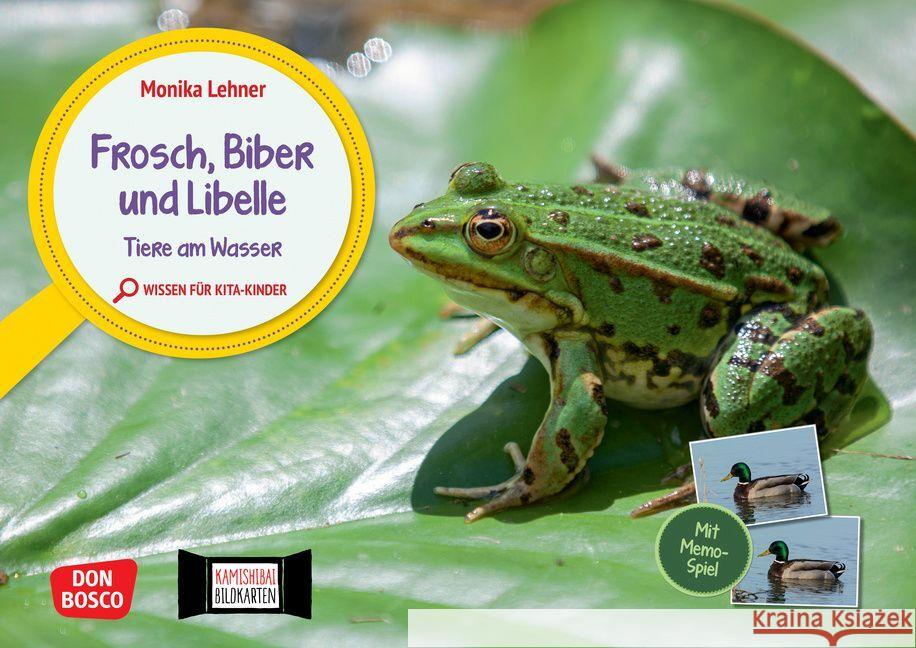 Frosch, Biber und Libelle. Tiere am Wasser. Kamishibai Bildkarten und Memo-Spiel Lehner, Monika 4260694920756