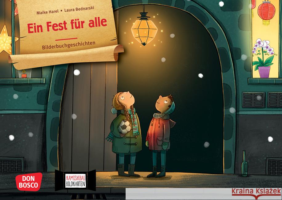 Ein Fest für alle. Schneinachten in der Nachtigallstraße. Kamishibai Bildkartenset , Maike Harel 4260694922491