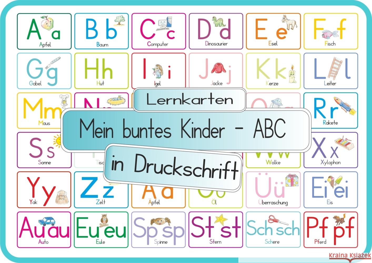 Mein buntes Kinder-ABC Druckschrift mit Umlauten, Doppellauten und Sp, St, Sch und Pf Momm, Helga 4262416630202