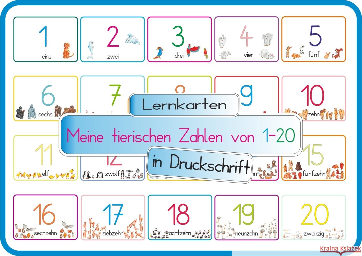 Meine tierischen Zahlen von 1-20 in Druckschrift Momm, Helga 4262416630240 E & Z-Verlag