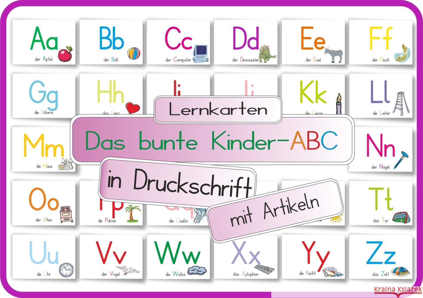 Das bunte Kinder-ABC in Druckschrift mit Artikeln Momm, Helga 4262416630264 E & Z-Verlag