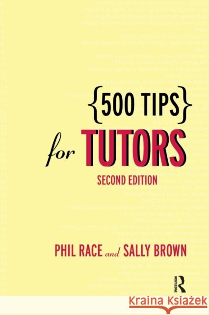 500 Tips for Tutors Phil Race Philip Race 9780415342780 Routledge Chapman & Hall - książka