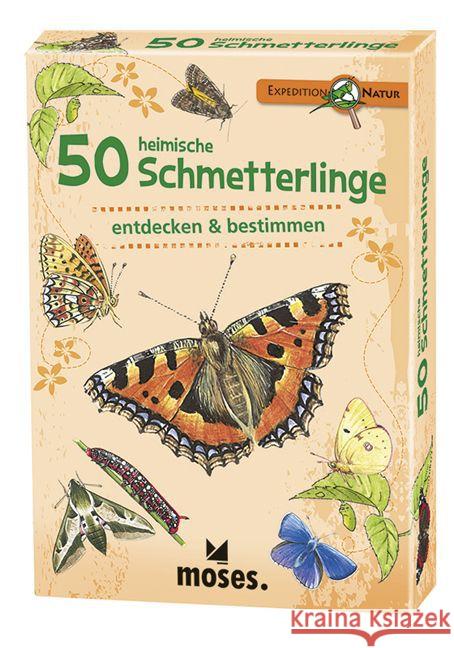 50 heimische Schmetterlinge entdecken & bestimmen, 50 Ktn.  4033477097224 moses. Verlag - książka