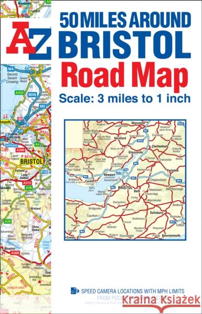 50 Miles around Bristol A-Z Road Map A-Z Maps 9781782570547 HarperCollins Publishers - książka