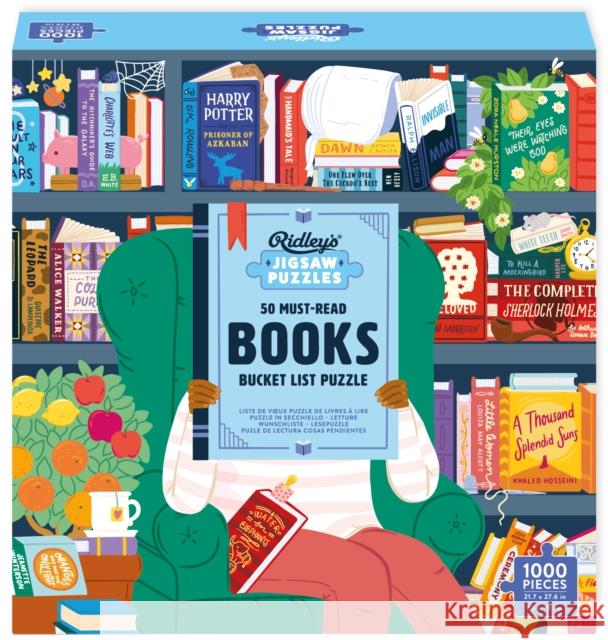 50 Must-Read Books of the World Bucket List 1000-Piece Puzzle Ridley's Games 9781797234694 Chronicle Books - książka