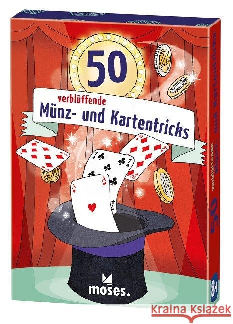 50 verblüffende Münz- und Kartentricks (Zauberkasten) Kessel, Carola von 4033477302441 moses. Verlag - książka