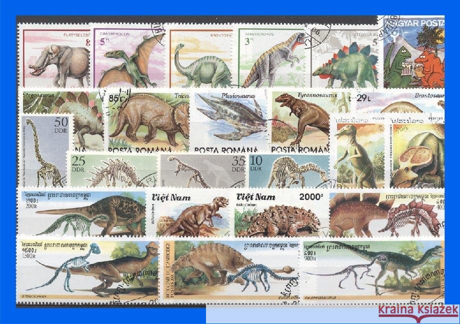 50 verschiedene Briefmarken Dinosaurier  4025473084032 Schwäbische Albumfabrik - książka