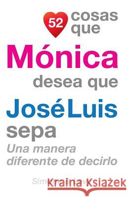 52 Cosas Que Mónica Desea Que José Luis Sepa: Una Manera Diferente de Decirlo Simone 9781507653142 Createspace - książka