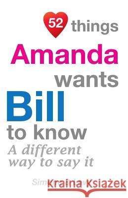 52 Things Amanda Wants Bill To Know: A Different Way To Say It Simone 9781511598835 Createspace - książka