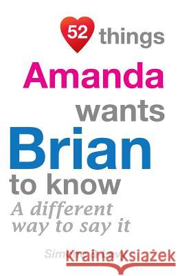 52 Things Amanda Wants Brian To Know: A Different Way To Say It Simone 9781511979818 Createspace - książka