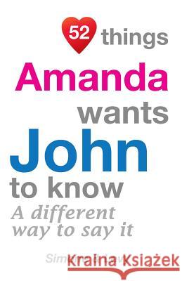 52 Things Amanda Wants John To Know: A Different Way To Say It Simone 9781507810927 Createspace - książka