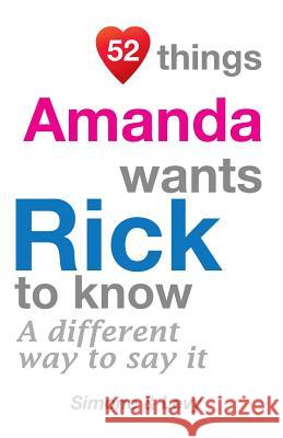 52 Things Amanda Wants Rick To Know: A Different Way To Say It Simone 9781511633703 Createspace - książka