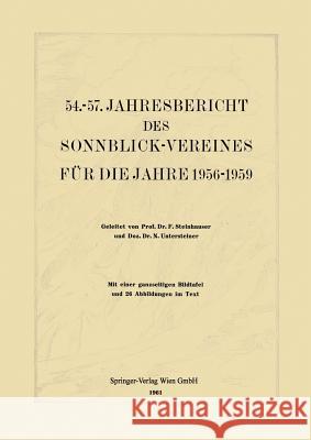 54.-57. Jahresbericht Des Sonnblick-Vereines Für Die Jahre 1956-1959 Steinhauser, Ferdinand 9783211805824 Springer - książka