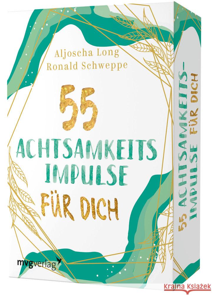 55 Achtsamkeitsimpulse für dich, Inspirationskarten Long, Aljoscha; Schweppe, Ronald Pierre 9783747402023 mvg Verlag - książka