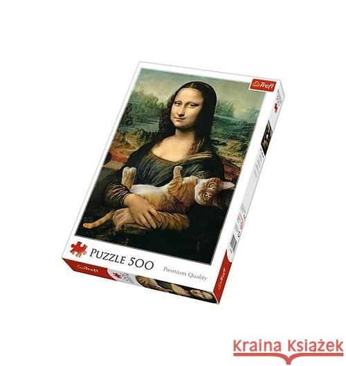 Puzzle 500 Mona Lisa i kot Mruczek TREFL  5900511372946 Trefl