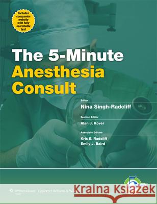 5-Minute Anesthesia Consult Nina Singh Radcliff 9781451118940  - książka