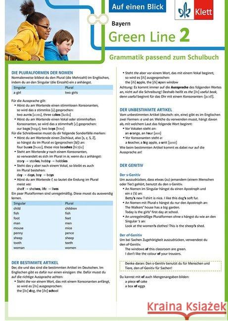 6. Schuljahr, Auf einen Blick : Grammatik passend zum Schulbuch  9783129261156 Klett Lerntraining - książka