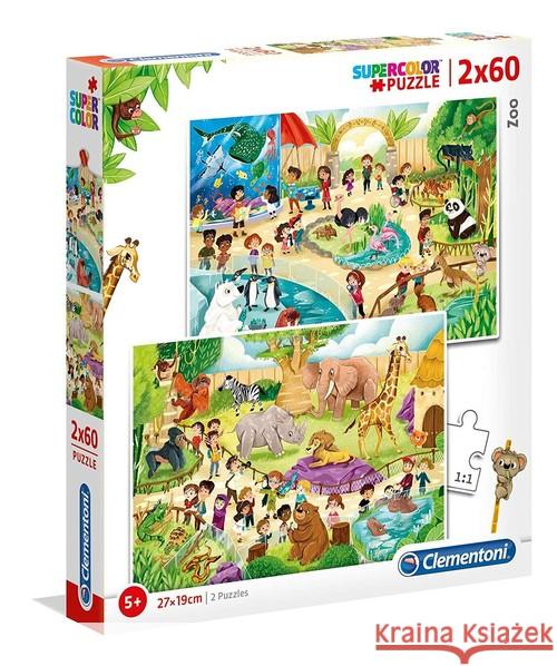 Puzzle 2x60 Super kolor Zoo  8005125216031 Clementoni