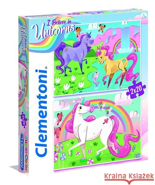 Puzzle 2x20 Super kolor I believe in unicorns  8005125247547 Clementoni