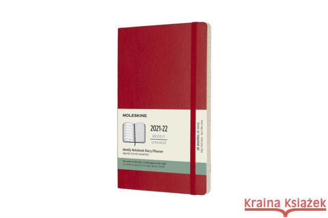 Moleskine 2022 18-Month Weekly Large Softcover Notebook: Scarlet Red MOLESKINE 8056420856347